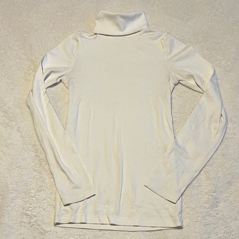 J. Crew Mercantile Cream Turtleneck Long Sleeve Top Layering Fall Size Small